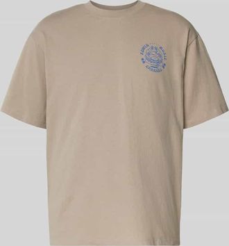 Edwin T-Shirt mit Label-Print Modell EDWIN MUSIC CHANNEL in Beige, Größe XXL