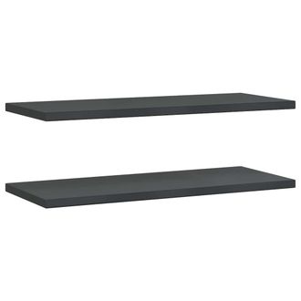 vidaXL Vidaxl - Estantes De Pared 2 Uds Acero Inoxidable Negro 100x40x3 Cm