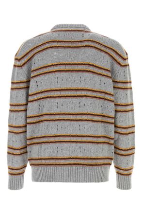 Marni Mens Embroidered Cashmere Sweater Inox Exterior: Maglieria