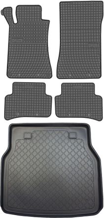 OEM Juego De Alfombrillas De Goma Para Coche Y Maletero Para Mercedes Clase C W203 Kombi (2001-11/2007)