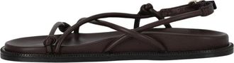 Max Mara Lusso Flat Sandal - Dames - Sandalen - Bruin - 40 EU - Leer - Schoenen