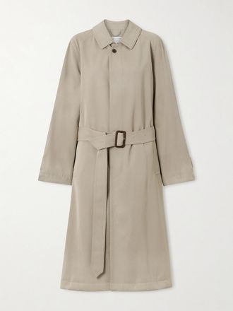 Maison Margiela Trench In Gabardine Di Lana Con Cintura - Neutri