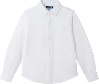 Andy & Evan Kids Oxford Cloth Button-Up Shirt in White at Nordstrom, Size 3T