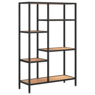Berkfield Home Book Shelf 80x30x120 cm Steel & Engineered Wood in Brown | Size: 80 x 30 x 120 cm