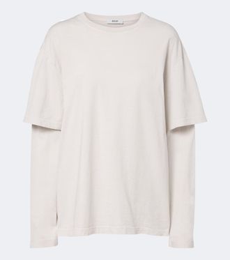 A Gold E Lois layered cotton jersey T-shirt