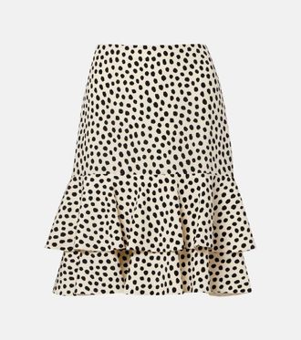 Chlo&eacute; Polka-dot tiered silk miniskirt