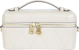 Tory Burch Tassen, Dames, Beige, ONE Size, Leer, Charlie Quilted Vanity Case