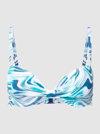 Esprit Bikini-Oberteil mit Allover-Muster in Blau, Gr&ouml;&szlig;e 36C