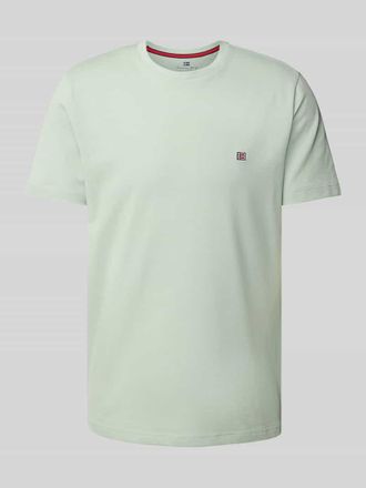 Christian Berg T-Shirt mit Label-Stitching in Oliv, Gr&ouml;&szlig;e L