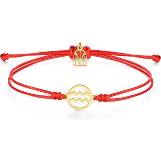 Mantra Zodiac Thread Bracelet in Aquarius Yellow Gold at Nordstrom