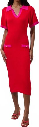 Sugarlips Rison Collared Midi Sweater Dress