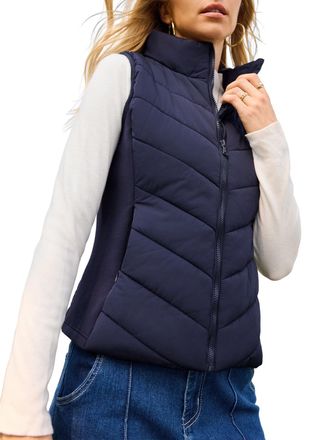 Dokotoo Winter Jackets for Women Puffer Vest Heated Gilet Womens Sleeveless Coats with Pockets Zip Up Womens Gilets Outerwear Stand Collar Coat Quilted Vests 