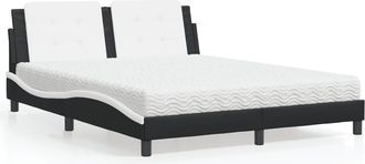 vidaXL Vidaxl - Cama Con Colch&oacute;n Cuero Sint&eacute;tico Negro Y Blanco 160x200 Cm