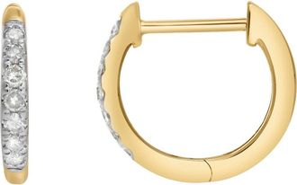 LuvMyJewelry Elina 0.25 Cts 14K Gold Diamond Huggie Hoop Earrings in 14K Yellow Gold at Nordstrom