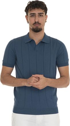 Gran Sasso Elastische Taille Jersey Poloshirt - Heren - Polos - Blauw - 3XL - Katoen - Tops