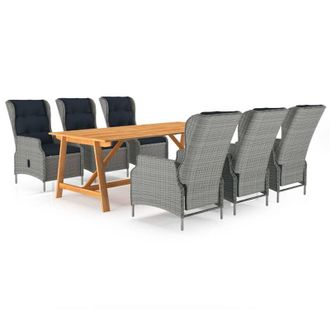 vidaXL 7 Pcs Dining Set Para Gray Garden