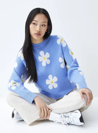 Twik Womens Patterned rolled hem sweater