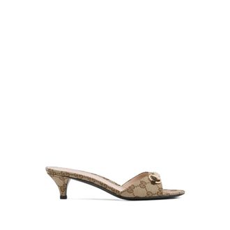 Gucci Heeled Mules, female, Beige, Size: 7 US Heeled Mules