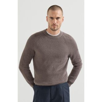 Brunello Cucinelli English Rib knit sweater in Hazelnut at Nordstrom, Size 56 It