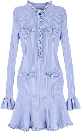 Self Portrait Ribbed Knitted Mini Dress