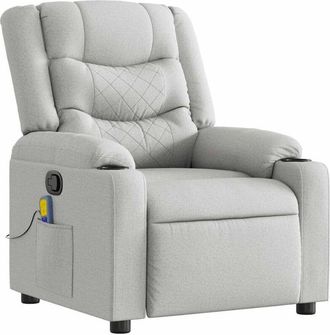 vidaXL Sill&oacute;n De Masaje Reclinable De Tela Gris Nube Vidaxl
