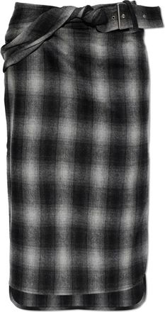 Iro Nylane Rok - Dames - Midirokken - Zwart - XS - Wol - Rokken