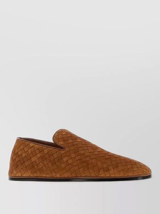 Bottega Veneta palazzo suede loafers almond toe flat