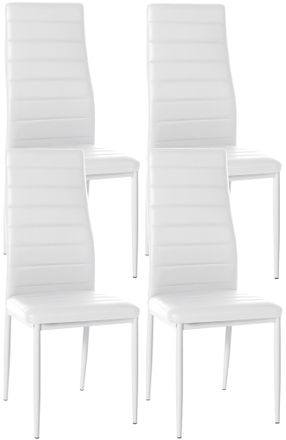 Clp Juego De 4 Sillas De Comedor Mayfair Blanco Simil Cuero