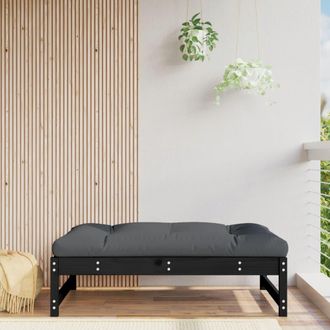 vidaXL Taburete De Jard&iacute;n Madera Maciza De Pino Negro 120x80 Cm Vidaxl