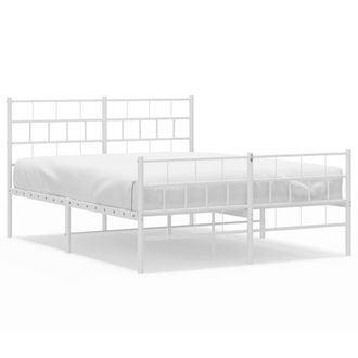 Berkfield Home Metal Bed Frame with Headboard & Footboard White 140x200 cm