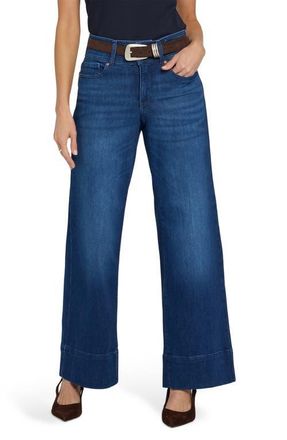 NYDJ Teresa Wide Hem Wide Leg Jeans in Deep Wave at Nordstrom, Size 12P