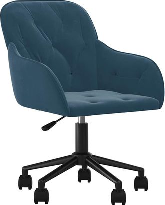 vidaXL Silla De Oficina Giratoria Terciopelo Azul Vidaxl
