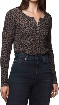 Splendid Leo Forever Henley Top In Leopard