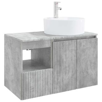 vidaXL Juego De Muebles De Ba&ntilde;o 2 Uds. Gris Hormig&oacute;n Vidaxl