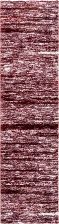 Nazar Rugs Alfombra shaggy abstracta estilo moderno rojo - 80x300 cm