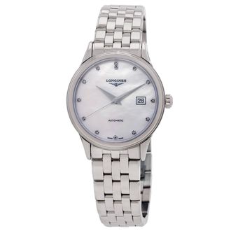 Longines Flagship Classic Automatic Diamond White Mother of Pearl Dial Ladies Watch L4.374.4.88.6