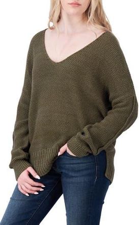 Lucky Brand V-Neck Pullover Sweater in Olive at Nordstrom Rack, Size X-Small