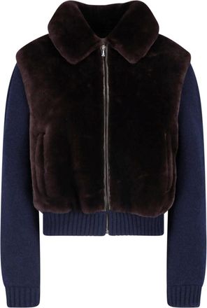 Miu Miu Blouson In Shearling E Maglia