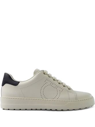 Ferragamo Perforated Heel Sneaker - White