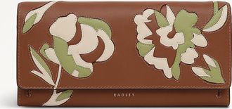 Radley London Cognac Large Flapover Wallet Floral SS26 Radley London
