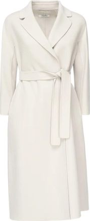 Max Mara Beige Jas met Shawl Kraag - Dames - Jas met riem - Beige - S - Wol - Jassen
