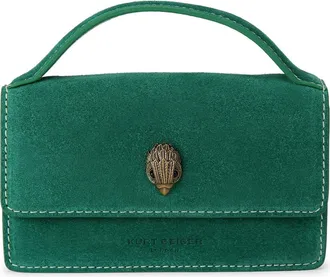 Kurt Geiger Extra Small Suede Top Handle Bag in Green at Nordstrom Rack