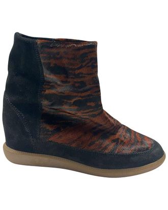 Isabel Marant Womens Velvet Tiger Print Bootie (Authentic Pre-Loved)