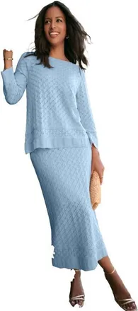 Roaman's Pointelle Skirt in Pale Blue at Nordstrom, Size 16