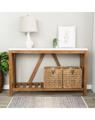 Walker Edison 52In Rustic Country Entryway Accent Console Table