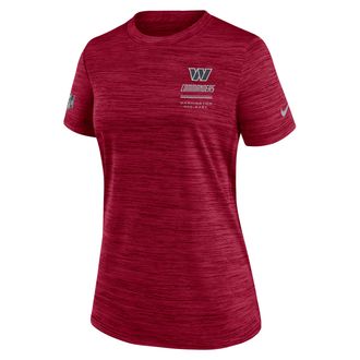 Nike Washington Commanders Sideline Velocity Nike Womens Dri-FIT NFL T-Shirt in Red | 03EY67P9E-7VD