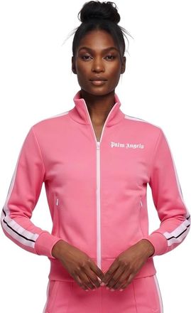 Palm Angels Fuchsia Stripes Mock Collar Sweatshirt