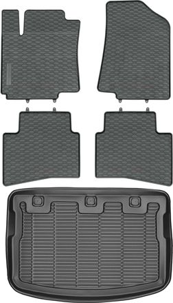 OEM Juego De Alfombrillas De Goma Para Coche Y Alfombrilla Para Maletero Para Kia Rio Iii Hatchback (2011-2017)