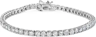 House of Brilliance 10K White Gold 6.00 Cttw Classic Natural Diamond Tennis Bracelet at Nordstrom