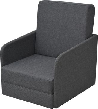 vidaXL Sill&oacute;n Convertible Tela Gris Oscuro Vidaxl
